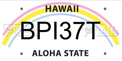 BPI37T Hawaii License Plate