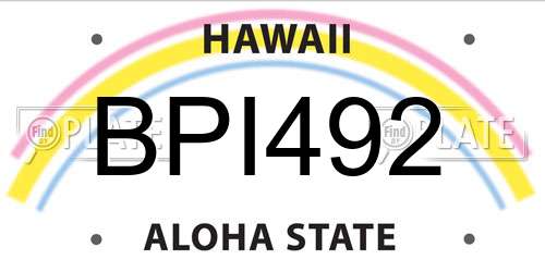 BPI492 Hawaii License Plate