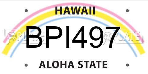 BPI497 Hawaii License Plate