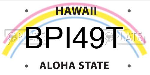 BPI49T Hawaii License Plate
