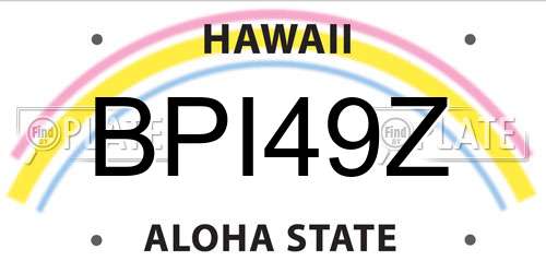 BPI49Z Hawaii License Plate