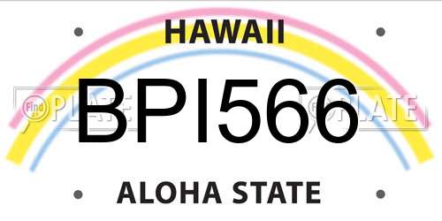 BPI566 Hawaii License Plate