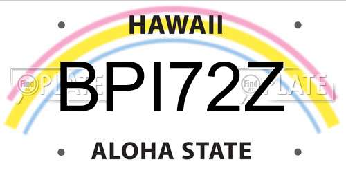 BPI72Z Hawaii License Plate