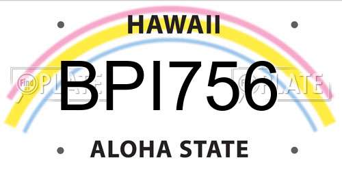 BPI756 Hawaii License Plate
