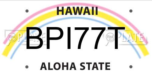 BPI77T Hawaii License Plate