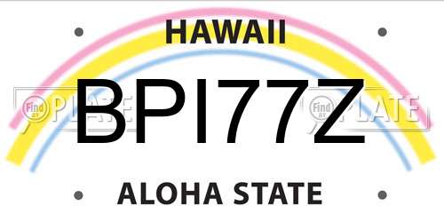 BPI77Z Hawaii License Plate