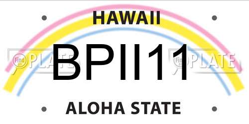 BPII11 Hawaii License Plate