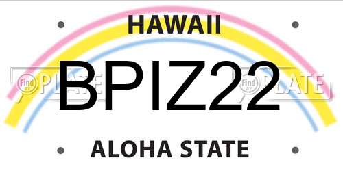 BPIZ22 Hawaii License Plate