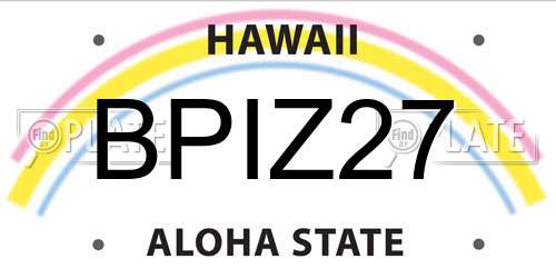 BPIZ27 Hawaii License Plate