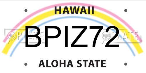 BPIZ72 Hawaii License Plate