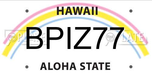 BPIZ77 Hawaii License Plate