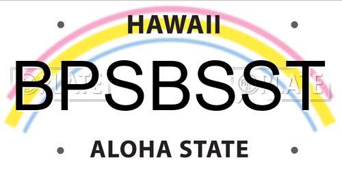 BPSBSST Hawaii License Plate