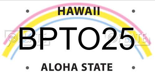BPTO25 Hawaii License Plate