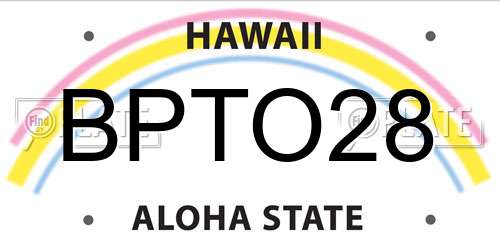 BPTO28 Hawaii License Plate