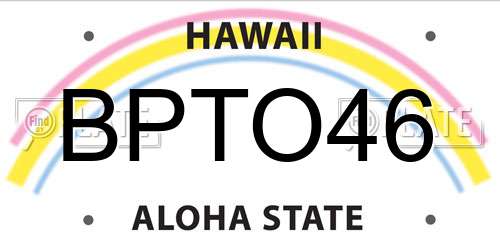 BPTO46 Hawaii License Plate