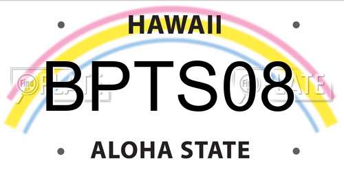 BPTS08 Hawaii License Plate