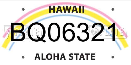 BQ06321 Hawaii License Plate