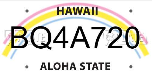 BQ4A720 Hawaii License Plate