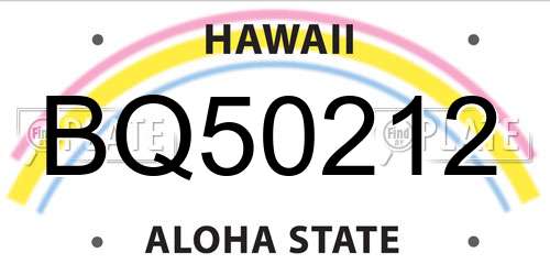 BQ50212 Hawaii License Plate