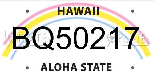 BQ50217 Hawaii License Plate