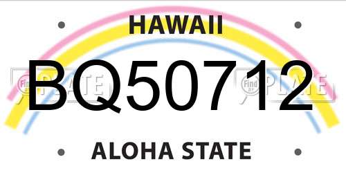 BQ50712 Hawaii License Plate