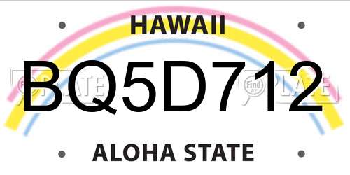 BQ5D712 Hawaii License Plate