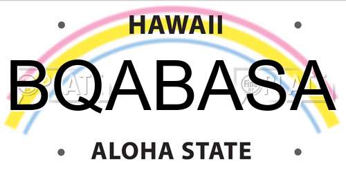 BQABASA Hawaii License Plate