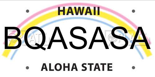BQASASA Hawaii License Plate