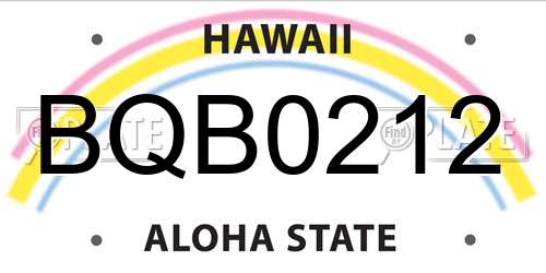 BQB0212 Hawaii License Plate