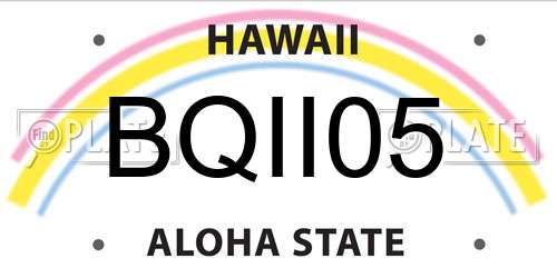 BQII05 Hawaii License Plate