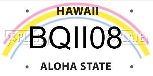 BQII08 Hawaii License Plate