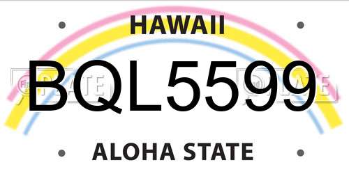 BQL5599 Hawaii License Plate