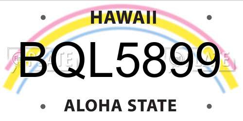 BQL5899 Hawaii License Plate