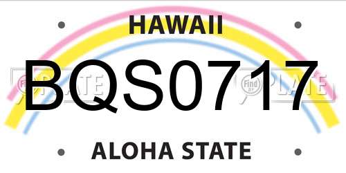 BQS0717 Hawaii License Plate