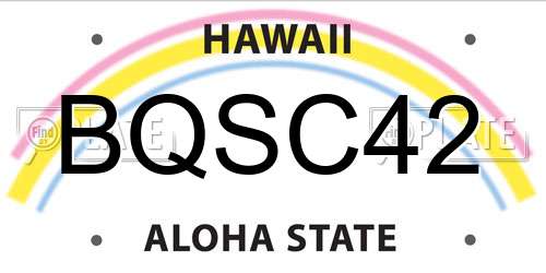 BQSC42 Hawaii License Plate