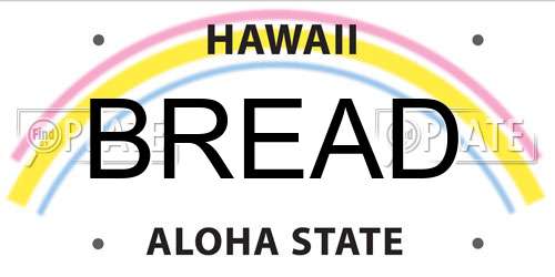 BREAD Hawaii License Plate