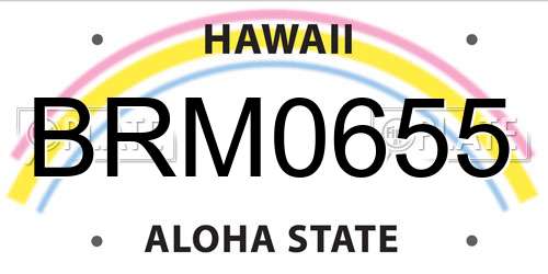BRM0655 Hawaii License Plate