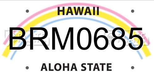 BRM0685 Hawaii License Plate
