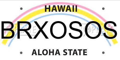 BRXOSOS Hawaii License Plate