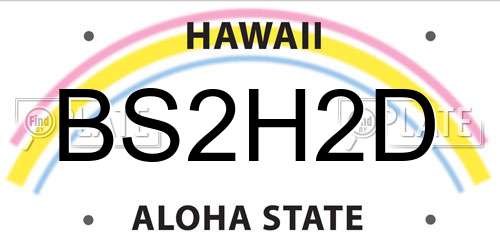 BS2H2D Hawaii License Plate