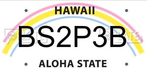 BS2P3B Hawaii License Plate