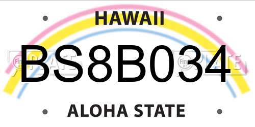 BS8B034 Hawaii License Plate