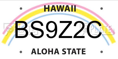 BS9Z2C Hawaii License Plate