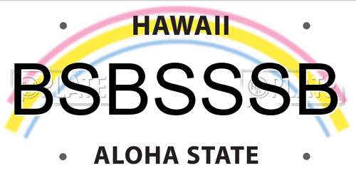 BSBSSSB Hawaii License Plate