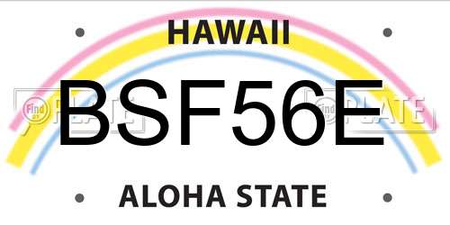 BSF56E Hawaii License Plate