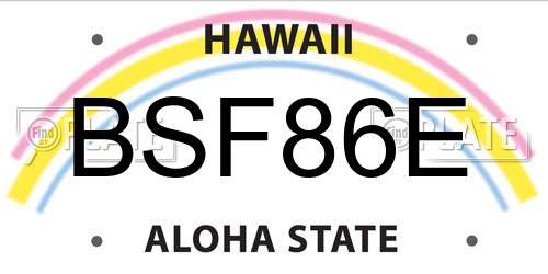 BSF86E Hawaii License Plate