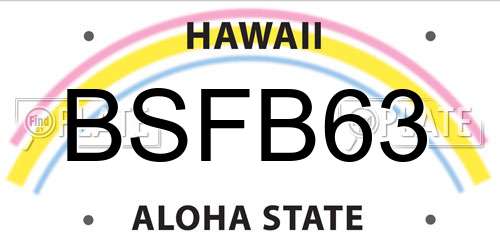 BSFB63 Hawaii License Plate