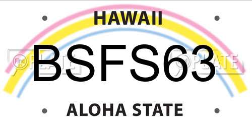 BSFS63 Hawaii License Plate