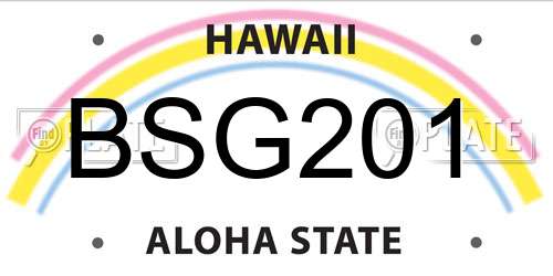 BSG201 Hawaii License Plate
