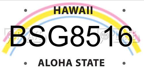 BSG8516 Hawaii License Plate